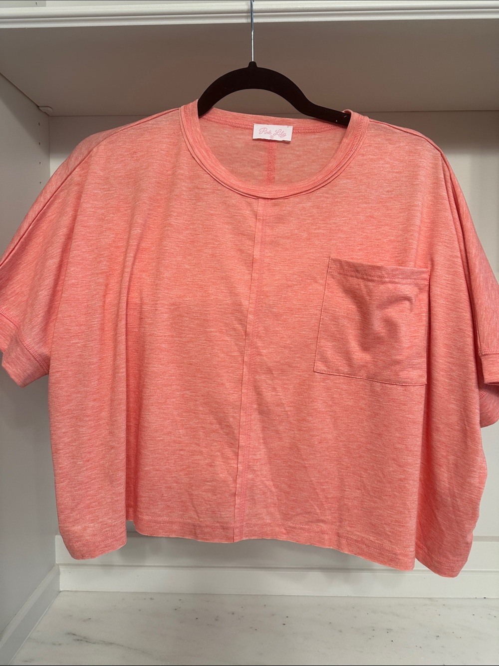 Pink Lily small Coral Pocket Tee.  Like new